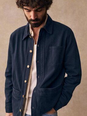 Octobre Sezane Will Jacket Navy Blue Size M Medium